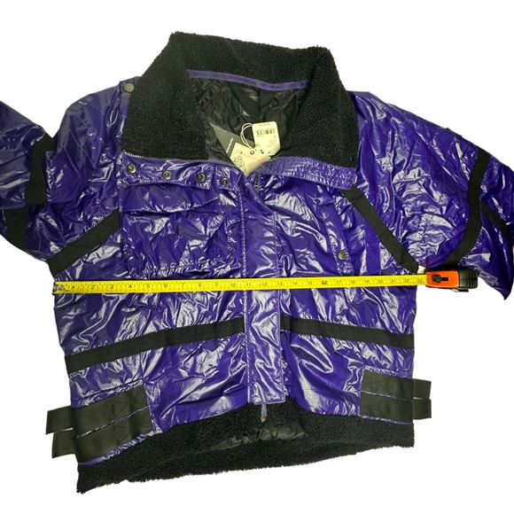 FINAL LAST CHANCE NWT FP Movement Vagabond Fleece Bomber Jacket royal purple s - Picture 12 of 16